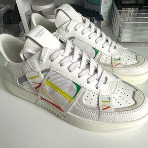 Valentino VL7N Low-Top Sneakers White with Rainbow Bands, IT 41